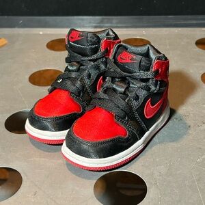Nike Kids Red and Black High-Top Sneakers